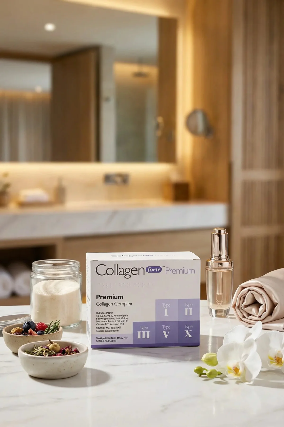 5 Tip Kolajen, Biotin, C Vitamini, Vitamin B12, Diyet Desteği 90 