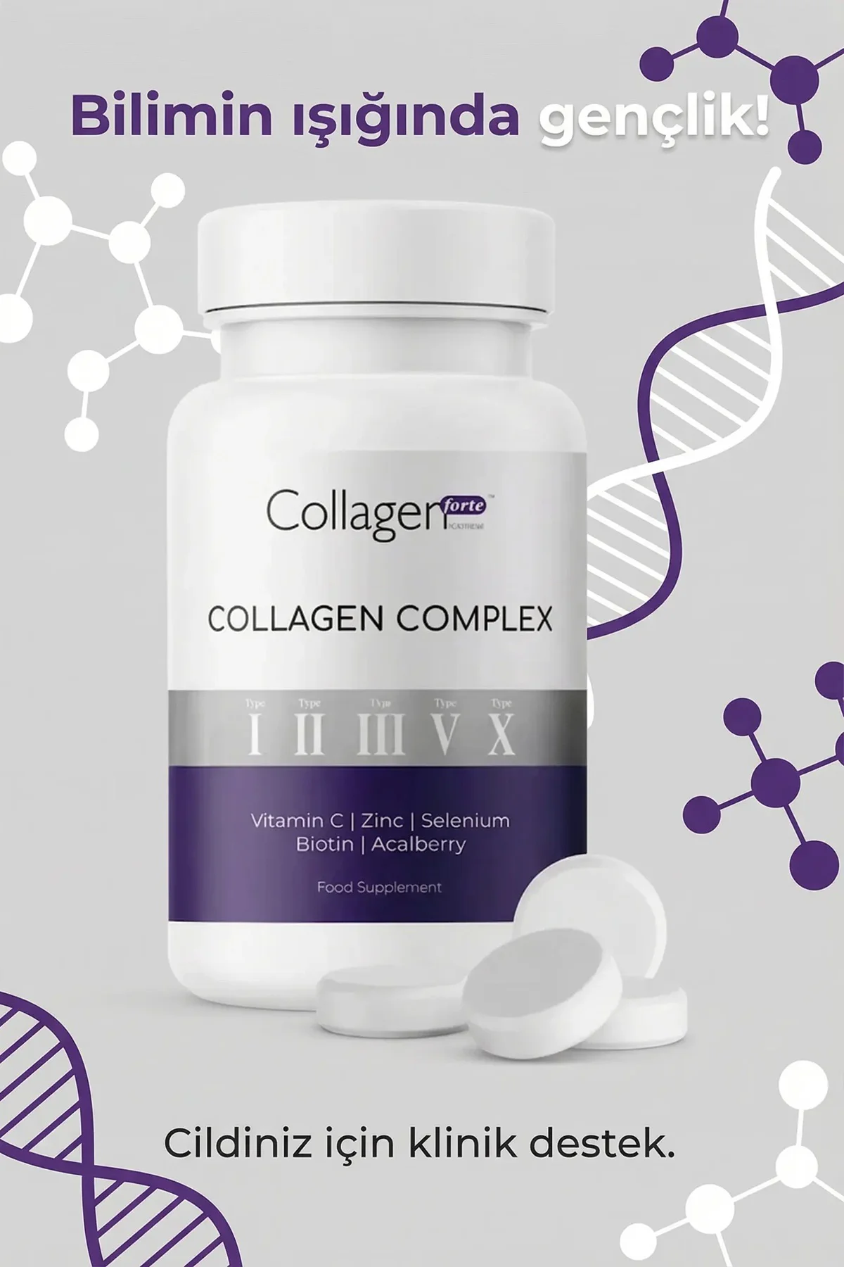 5 Tip Kolajen Complex Tip 1,2,3,5 Ve Tip 10 Biotin, Çinko, Seleny