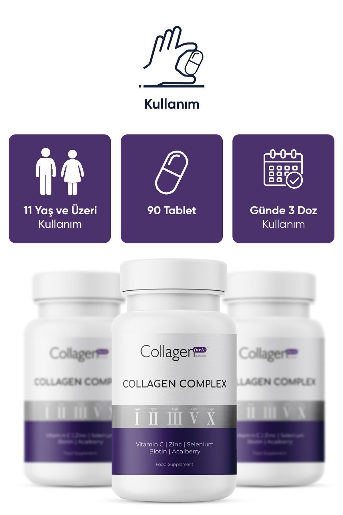 5 Tip Kolajen Complex Tip 1,2,3,5 Ve Tip 10 Biotin, Çinko, Seleny