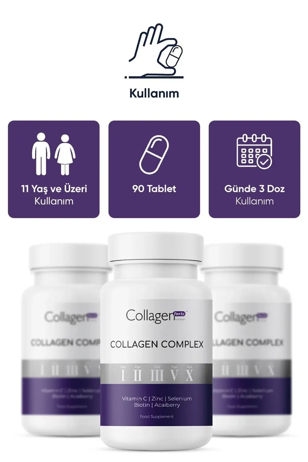 5 Tip Kolajen Complex Tip 1,2,3,5 Ve Tip 10 Biotin, Çinko, Seleny