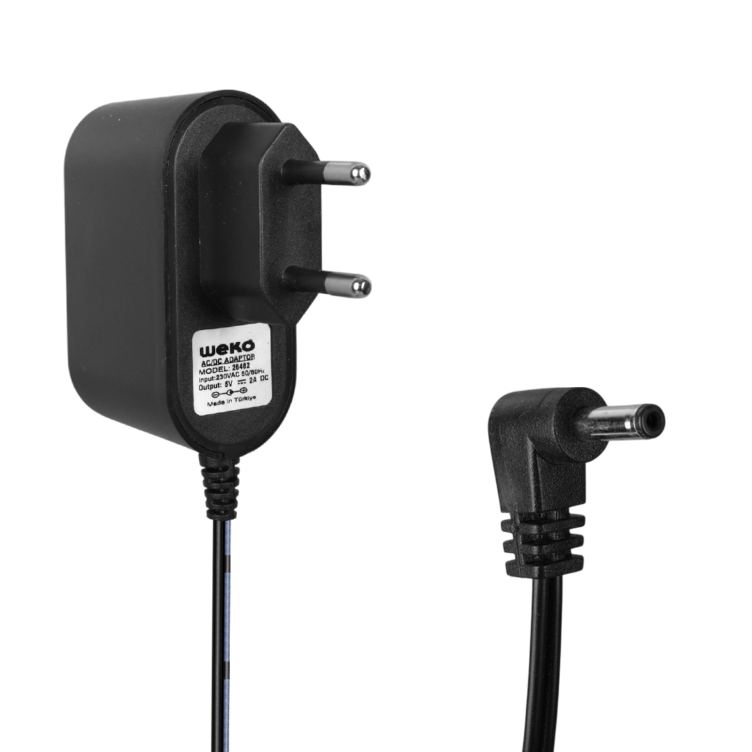 5 VOLT - 2 AMPER 3.5*1.35 UÇLU PLASTİK KASA PRİZ TİPİ ADAPTÖR (47
