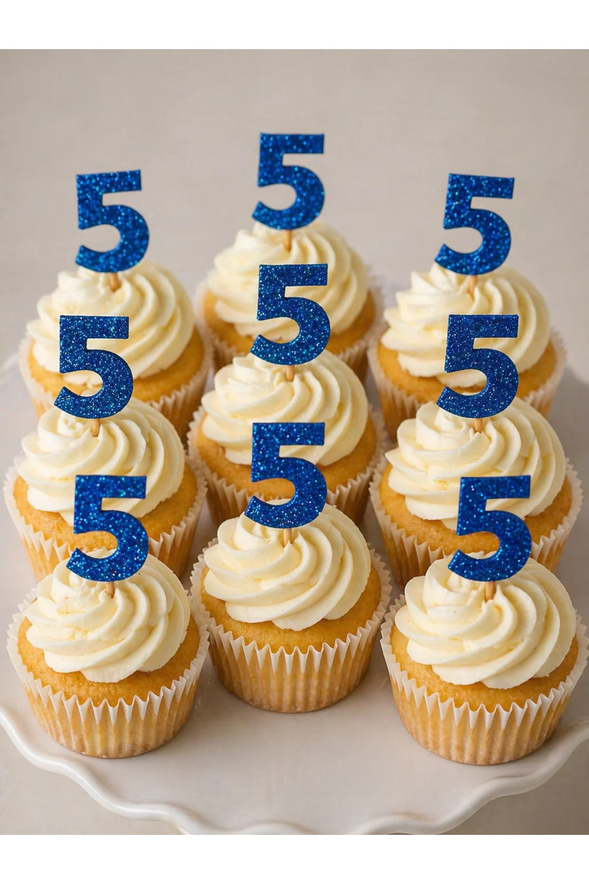 5 Yaş Doğum Günü Kürdanı ,Pasta Süsü 15 'li Mavi