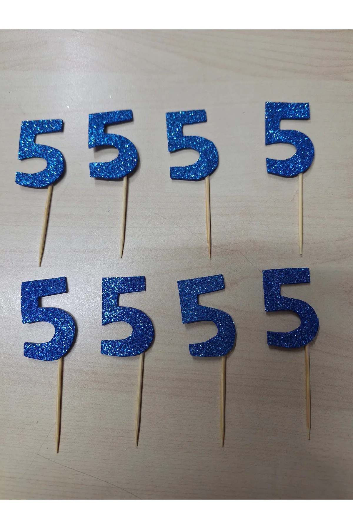 5 Yaş Doğum Günü Kürdanı ,Pasta Süsü 15 'li Mavi