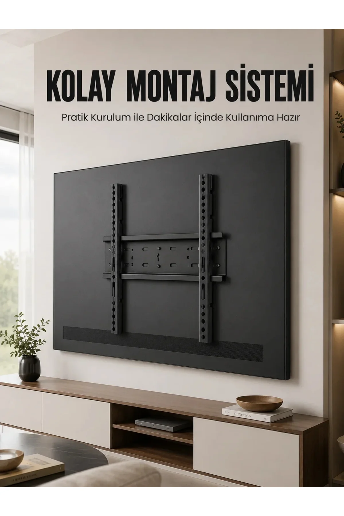 50-95 İnç Sabit TV Duvar Askı Aparatı Güçlü Çelik Gövde Kolay Montaj Geniş VESA Uyumlu 50-95 İnç Sabit TV Duvar Askı Aparatı Güçlü Çelik Gövde Kolay Montaj Geniş VESA Uyumlu