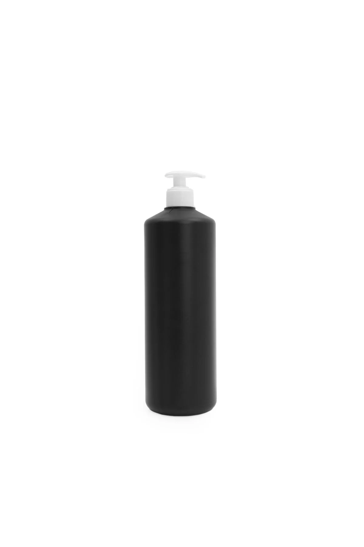 50 adet - 1000ml Plastik Siyah Boş Şişe, Beyaz Sıvı Sabun Pompalı