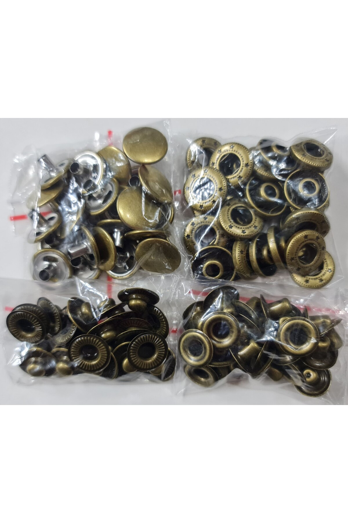 Tuhafiyecimiz 50 Adet 15Mm Paslanmaz Alfa Çıtçıt (50 Takımdır) Antik (Bronz)