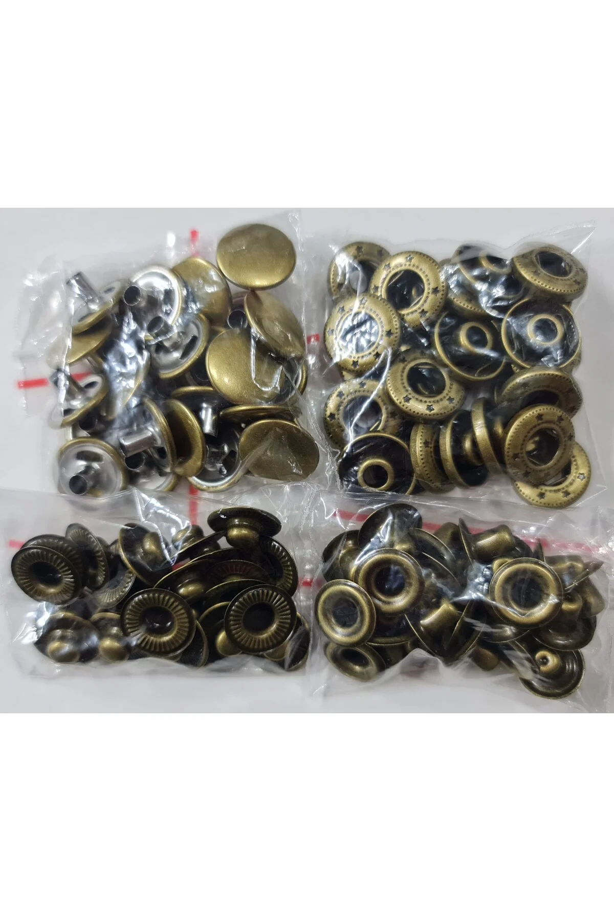 50 adet 15mm Paslanmaz Alfa Çıtçıt (50 Takımdır) Antik (Bronz)