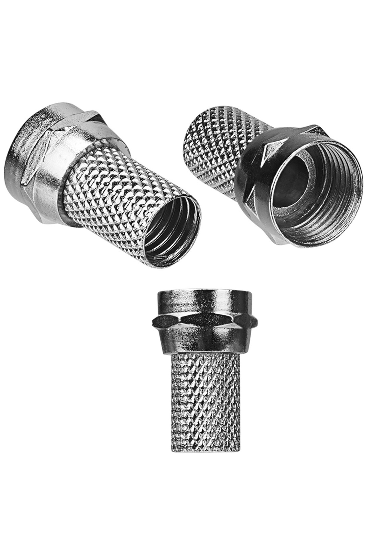 50 Adet 18mm x 8 RG6/U4 Erkek F Konnektör Uydu Kablo Ucu