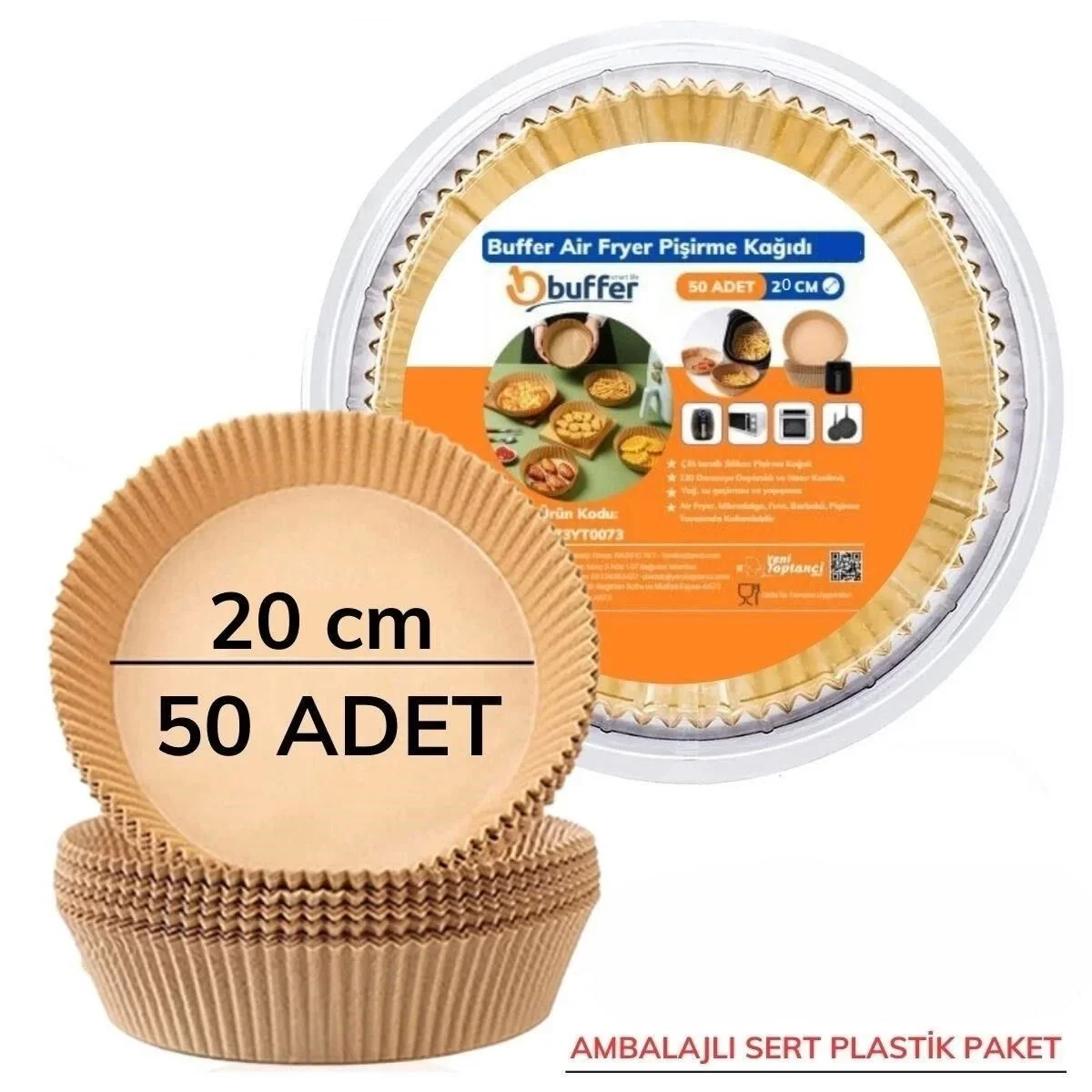 50 Adet 20 cm Air Fryer Pişirme Kağıdı Tek Kullanımlık Yağ Geçirmez Yuvarlak Tabak Model PVC Fiyatı, Yorumları ve Özellikleri