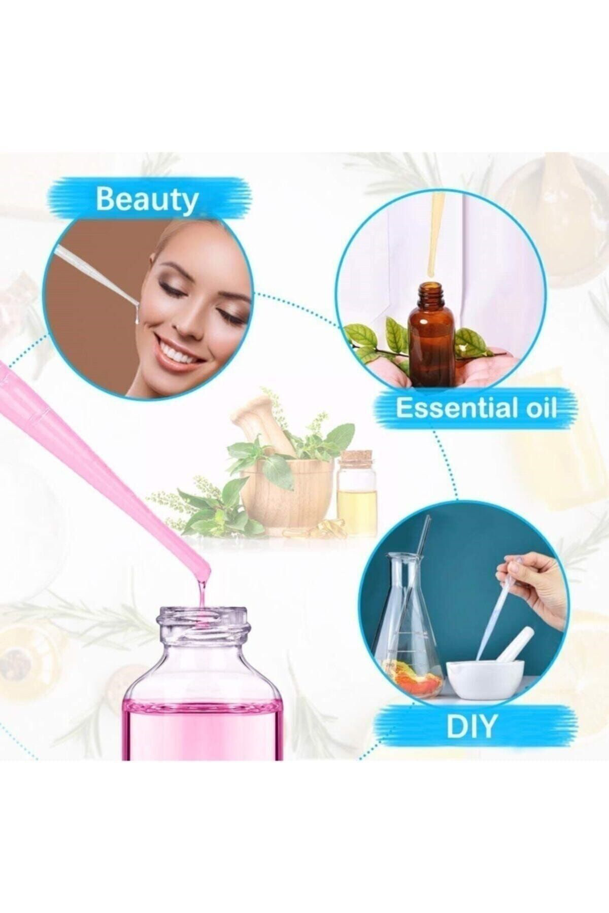 50 Adet 3ml Plastik Pastör Pipeti Alkano Taksimatlı Likit Pipeti 