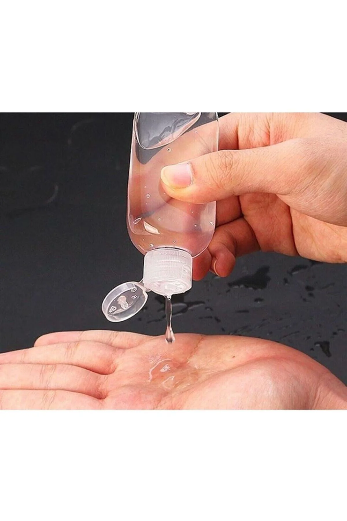 50 Adet 50 ml Boş Şişe Fliptop Şeffaf Kapak Kolonya Sıvı Dezenfek