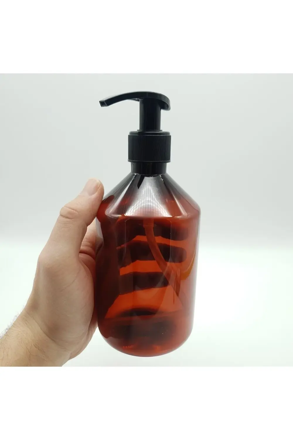 50 Adet 500 Ml Amber Plastik Sabun Şampuan Krem Vücut Losyon Şişe