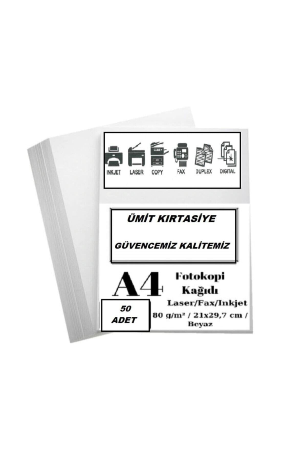 50 Adet-A4 Fotokopi Kağıdı 50'li Paket 80 Gr