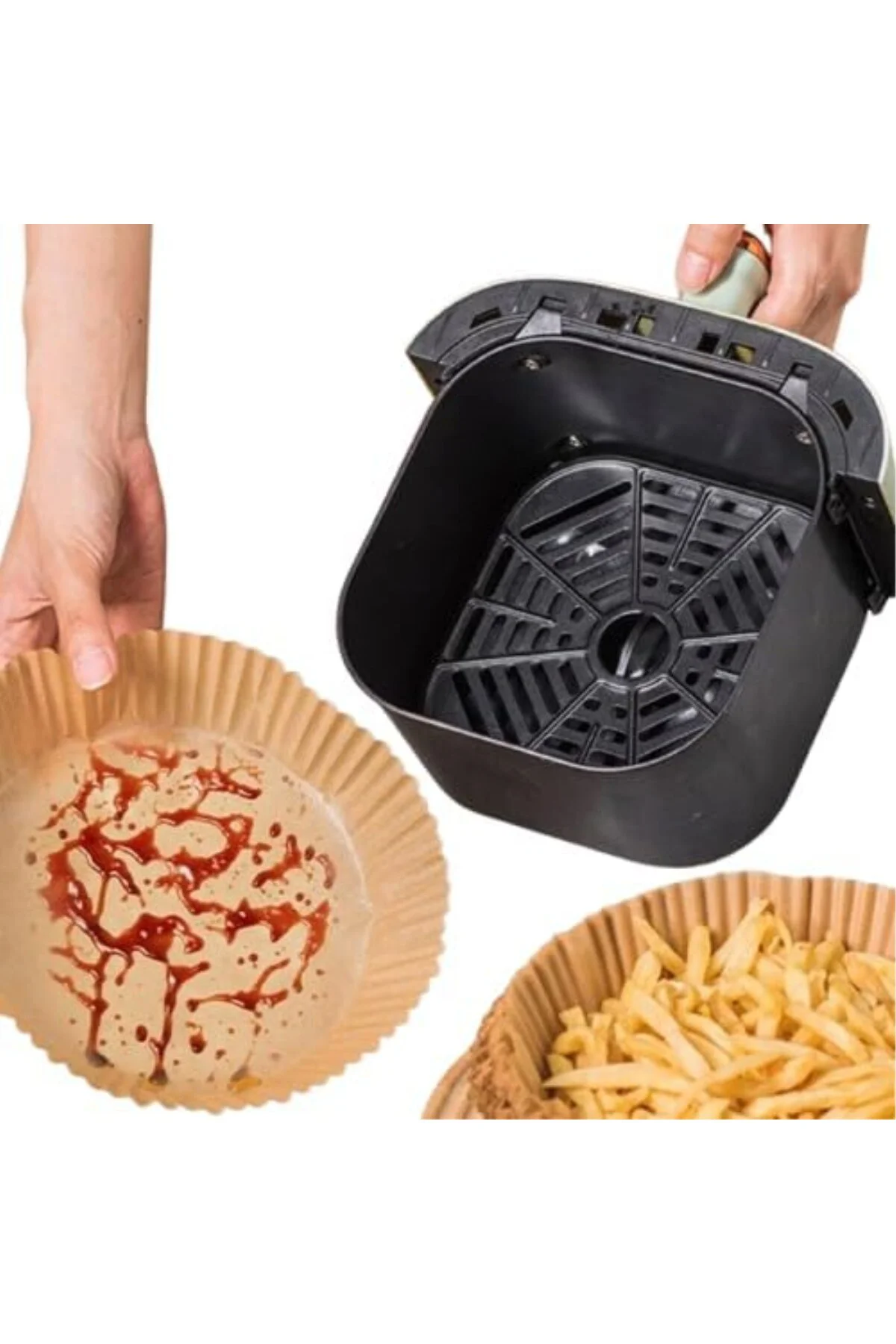 ® 50 Adet Air Fryer Pişirme Kağıdı Tek Kullanımlık Hava Fritöz Ya