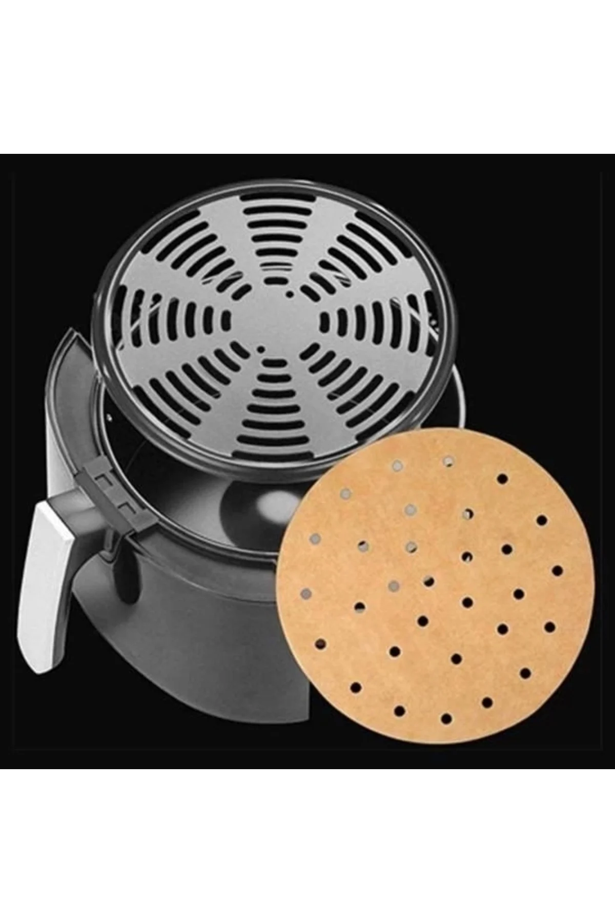 50 Adet Air Fryer Pişirme Kağıdı Tek Kullanımlık Gıda Pişirme Kağ