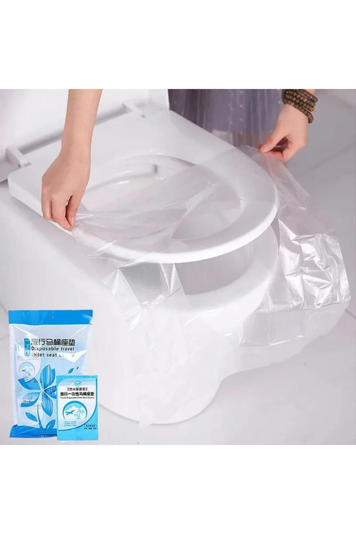 Hereveoyuncak 50 Adet Biyobozulur Klozet Kapağı Poşeti Seyahat Tipi Taşınabilir