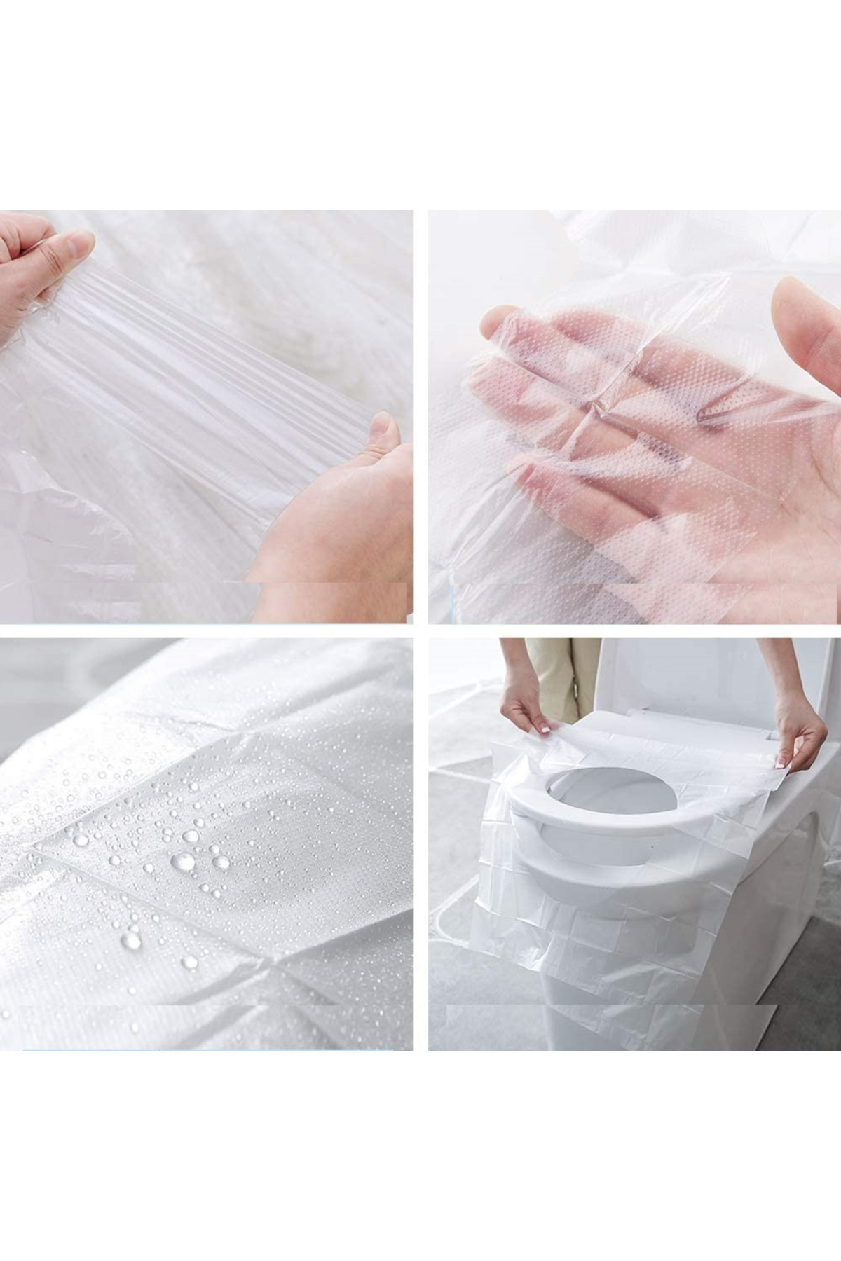 Hereveoyuncak 50 Adet Biyobozulur Klozet Kapağı Poşeti Seyahat Tipi Taşınabilir