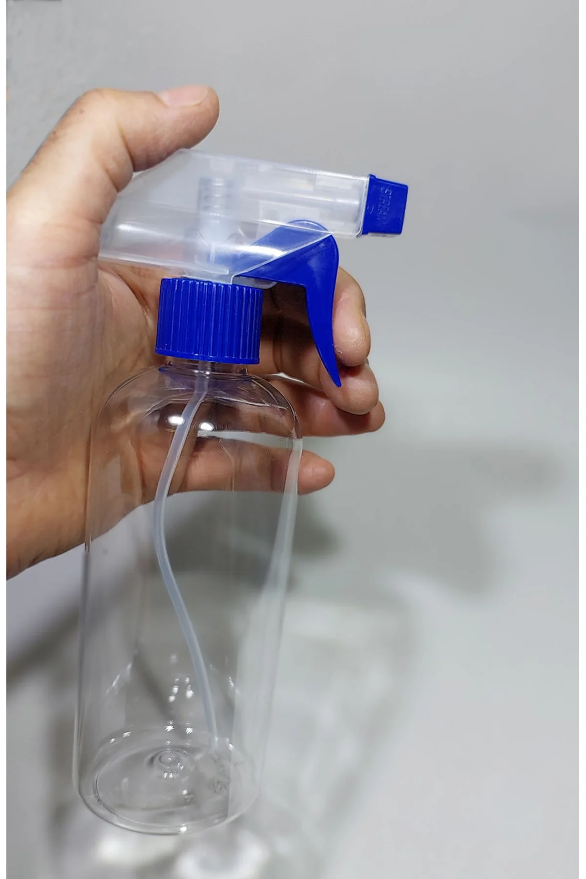 50 adet Boş Fısfıs Sprey Şişe 400 Ml Şeffaf mavi spreyli deterjan
