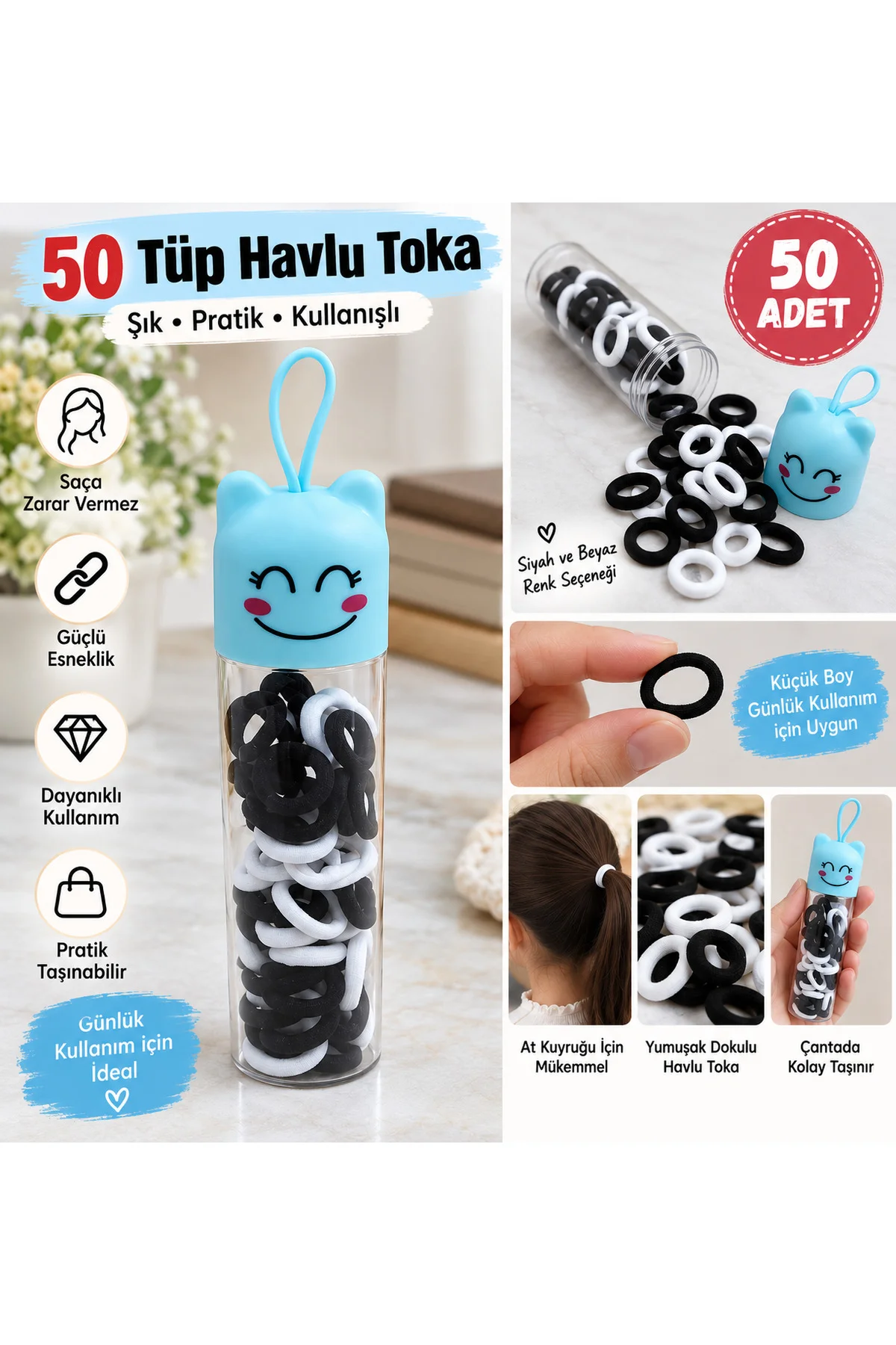 50 Adet Havlu Tüp Toka Seti
