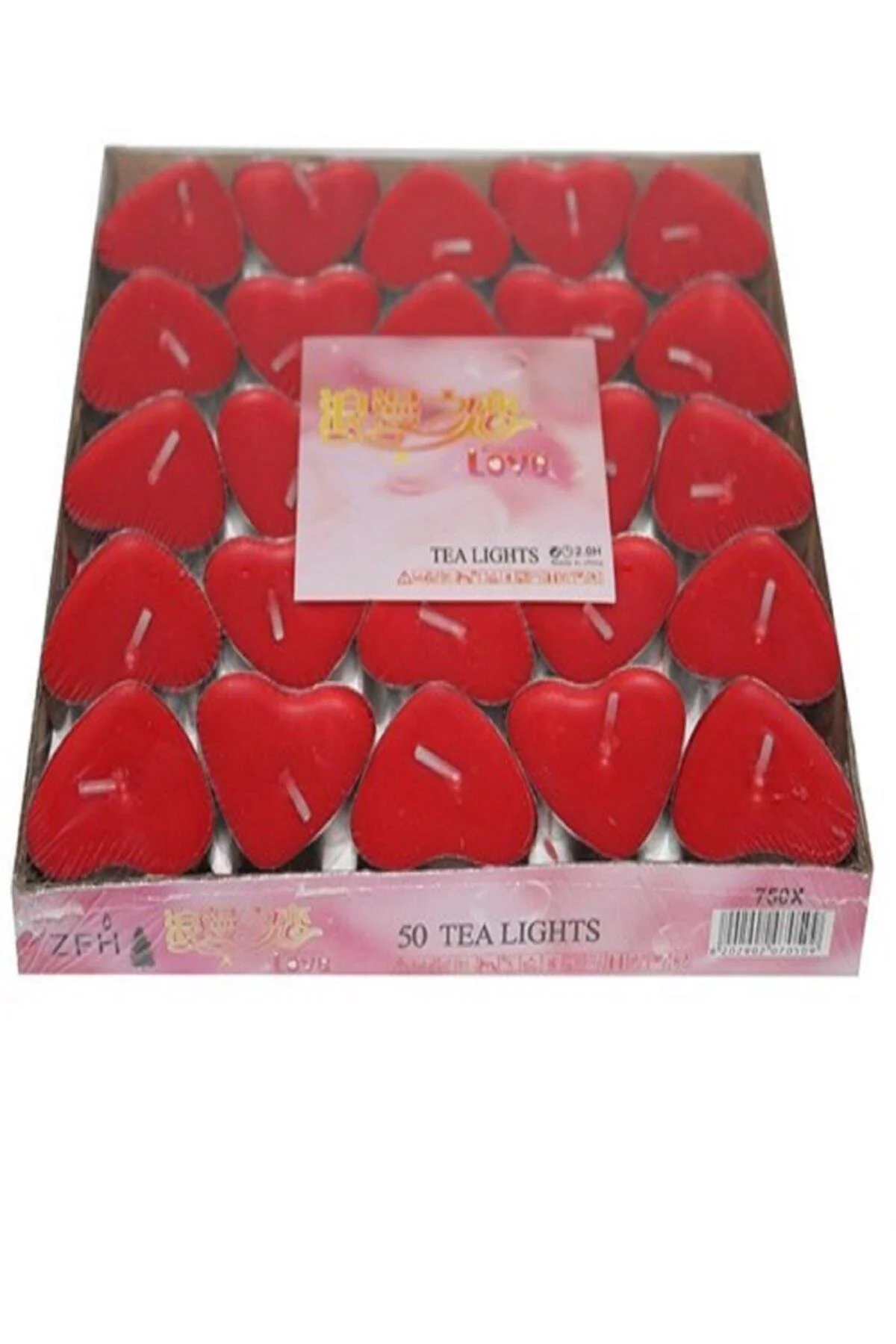 50 Adet Kalpli Mum Tealight Kalp Şeklinde Kırmızı Mum Doğum Günü 