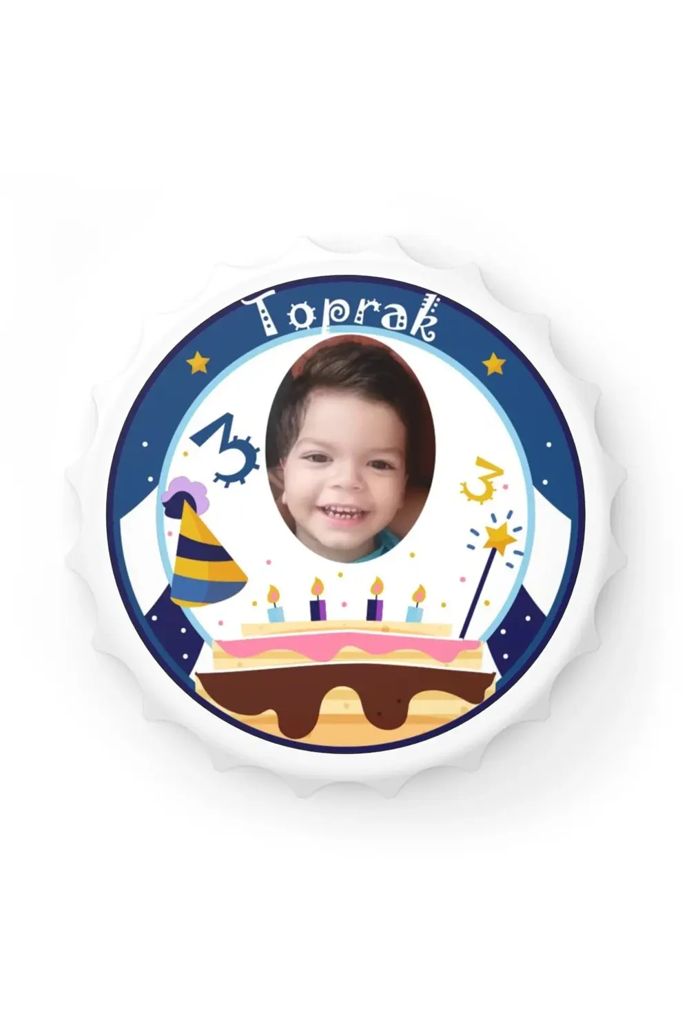 Leylaser 50 Adet Kapak Açacak Resimli Kişiye Özel Magnet Buzdolabı Süsü, D