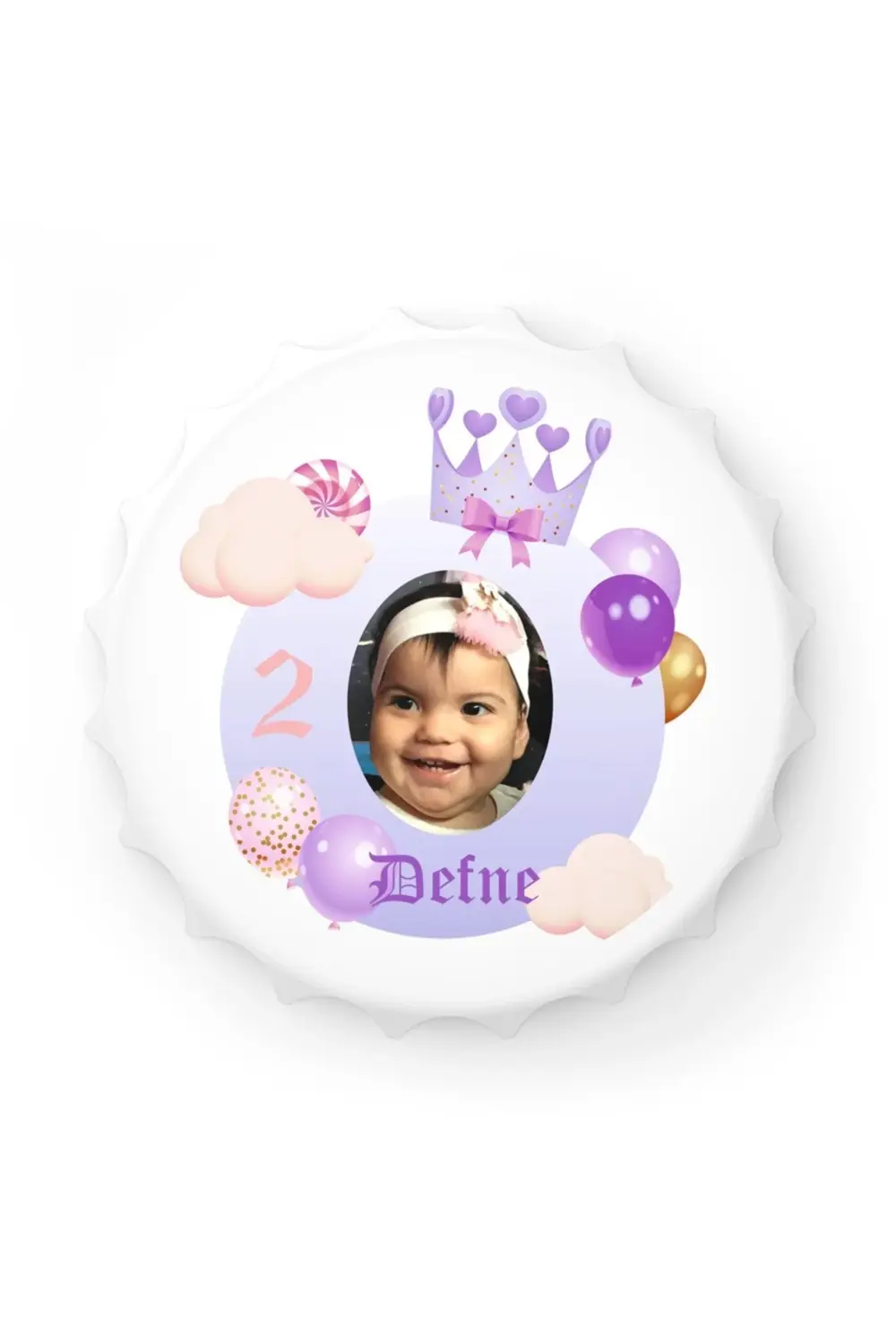 Leylaser 50 Adet Kapak Açacak Resimli Kişiye Özel Magnet Buzdolabı Süsü, D