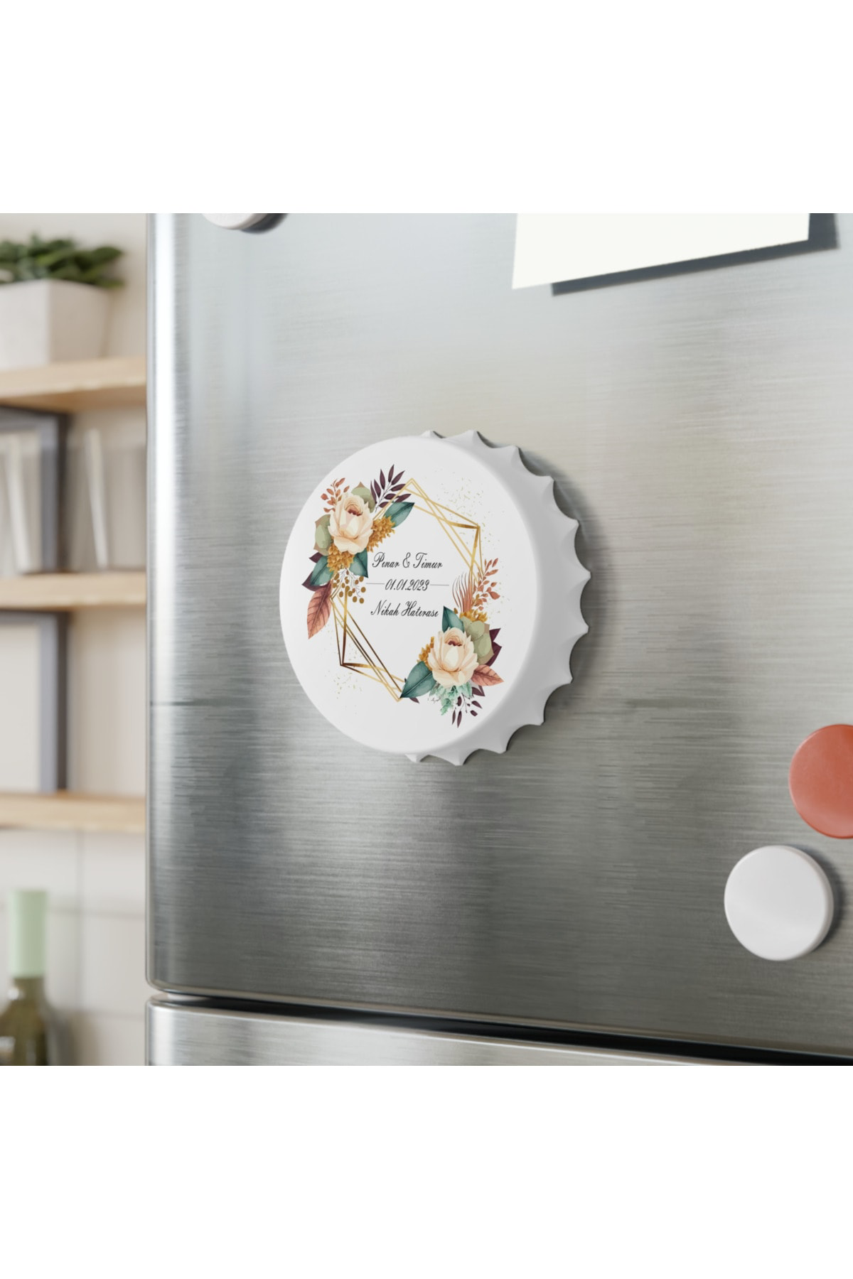 Leylaser 50 Adet Kapak Açacak Magnet Buzdolabı Süsü, Söz, Nişan, Kına, Nik