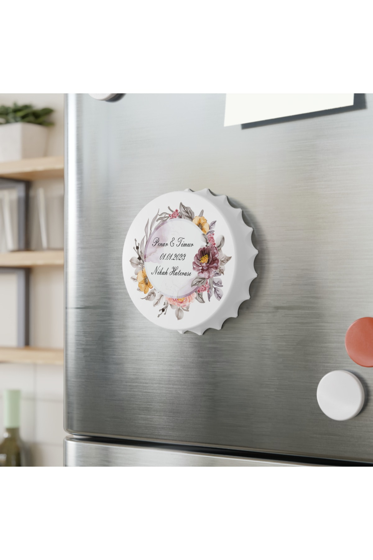 Leylaser 50 Adet Kapak Açacak Magnet Buzdolabı Süsü, Söz, Nişan, Kına, Nik