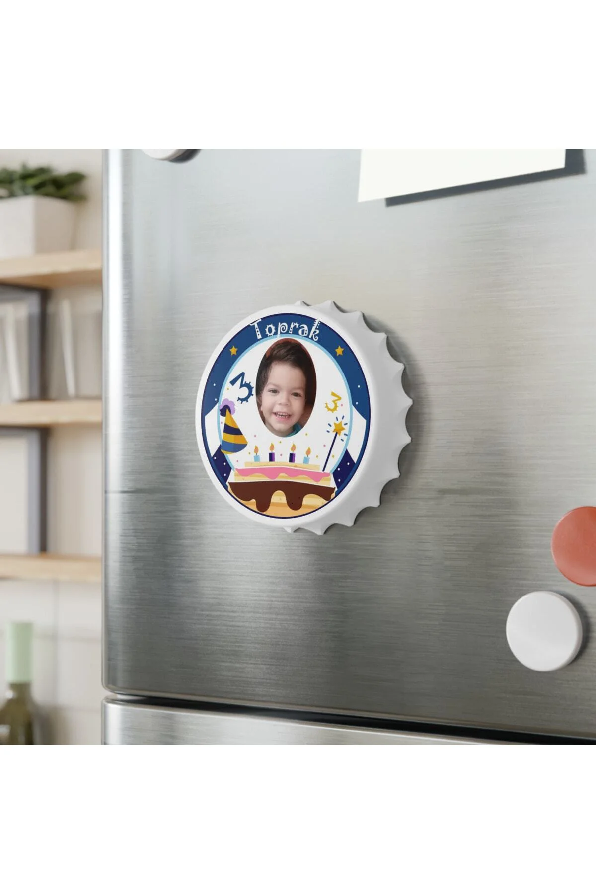 50 Adet Kapak Açacak Resimli Kişiye Özel Magnet Buzdolabı Süsü, D