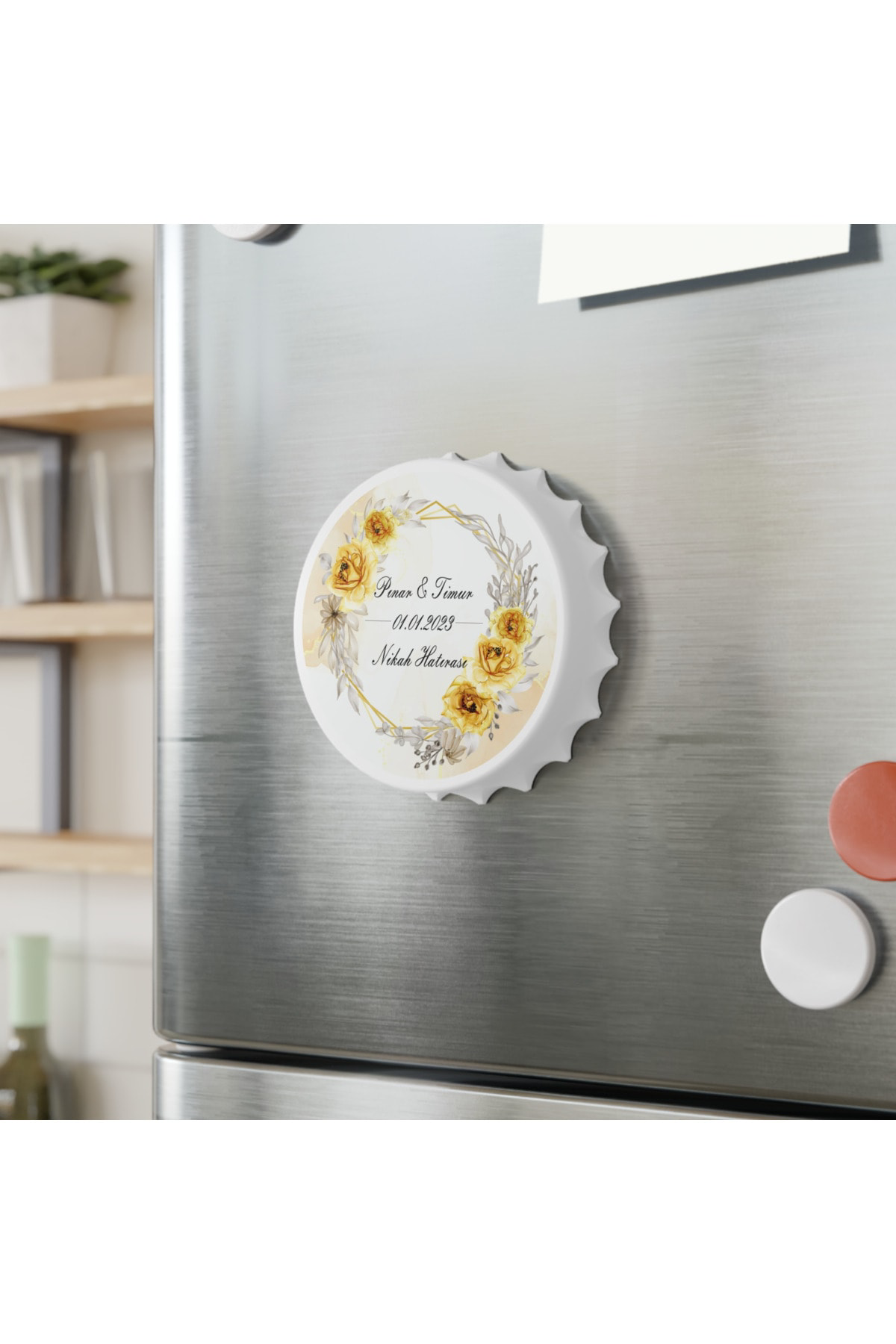 Leylaser 50 Adet Kapak Açacak Magnet Buzdolabı Süsü, Söz, Nişan, Kına, Nik