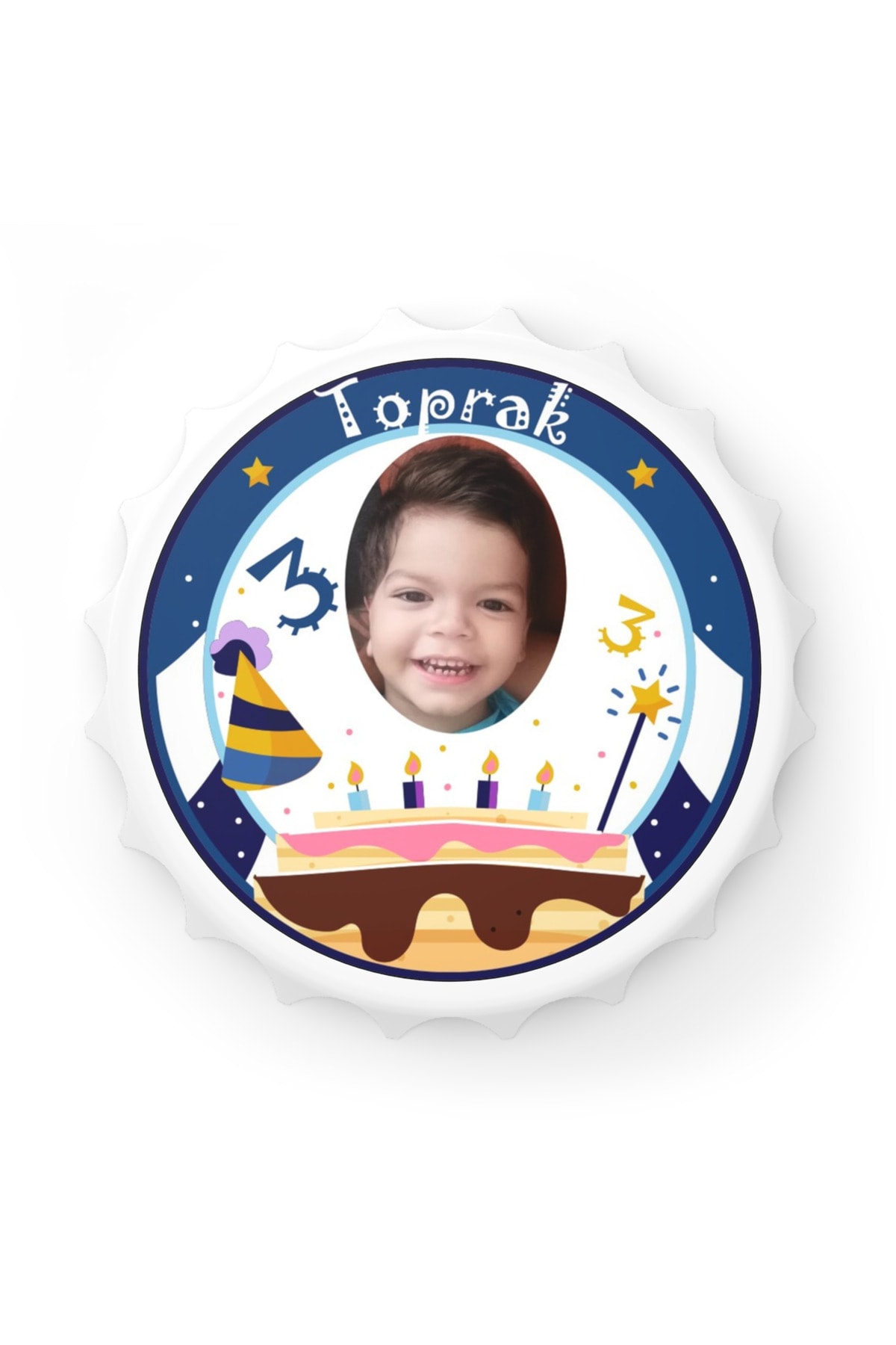 Leylaser 50 Adet Kapak Açacak Resimli Kişiye Özel Magnet Buzdolabı Süsü, D