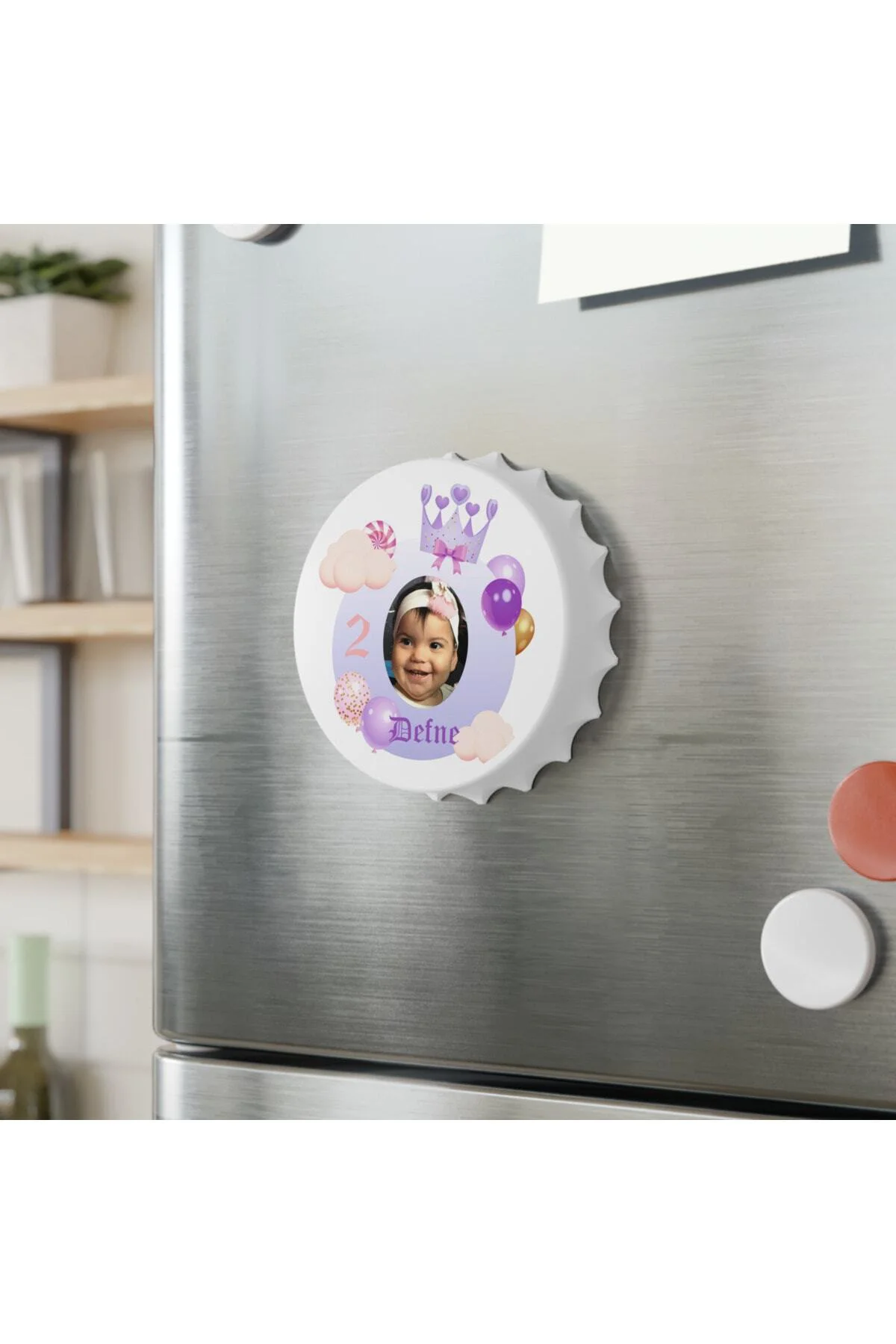 50 Adet Kapak Açacak Resimli Kişiye Özel Magnet Buzdolabı Süsü, D