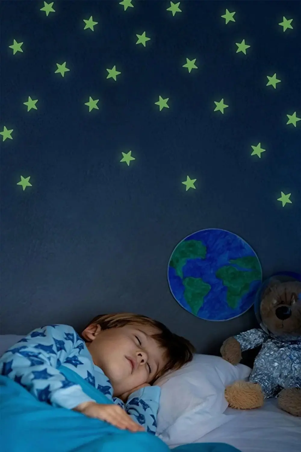 50 Adet Karanlıkta Parlayan Fosforlu Ay Ve Yıldız Tasarımlı Dekor