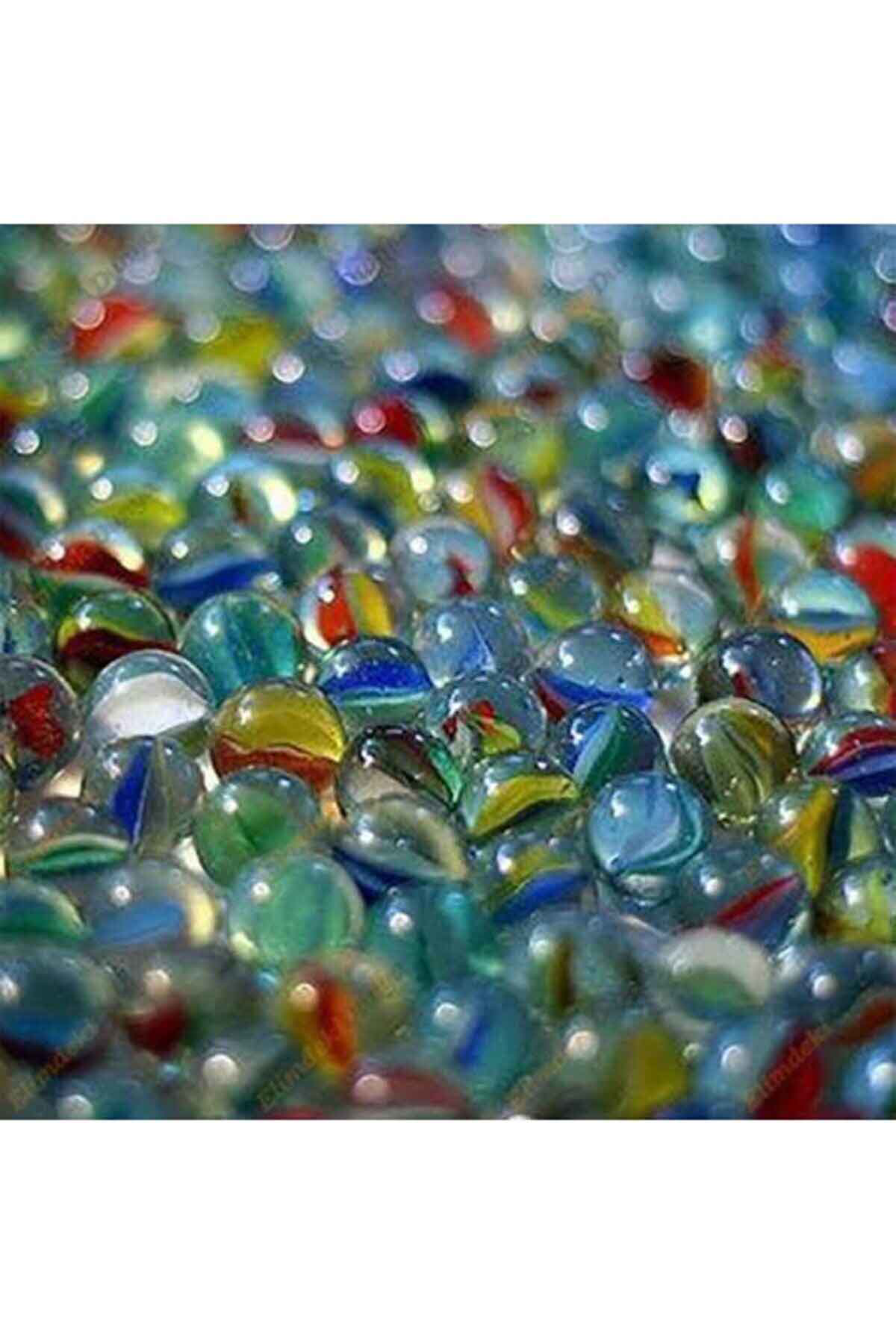Just Cheap Store 50 Adet Karışık Renk Cam Misket Bilye Oyuncak Cam Bilya Gülle