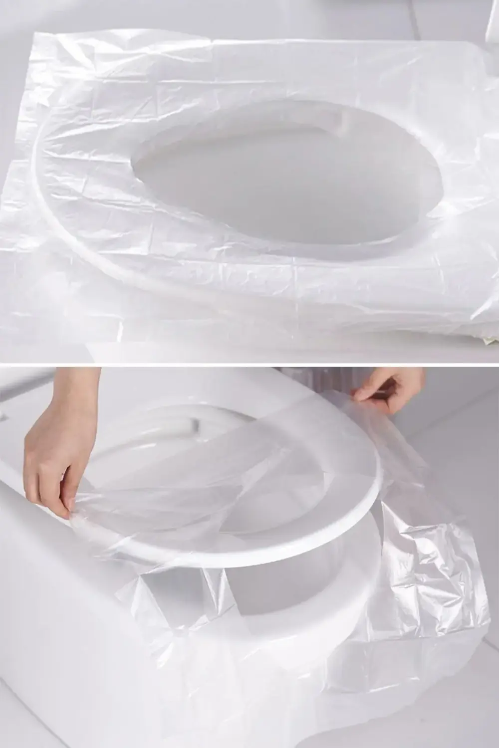 ® 50 Adet Kullan At Pratik Kullanımlı Hijyenik Klozet Kapağı Poşe