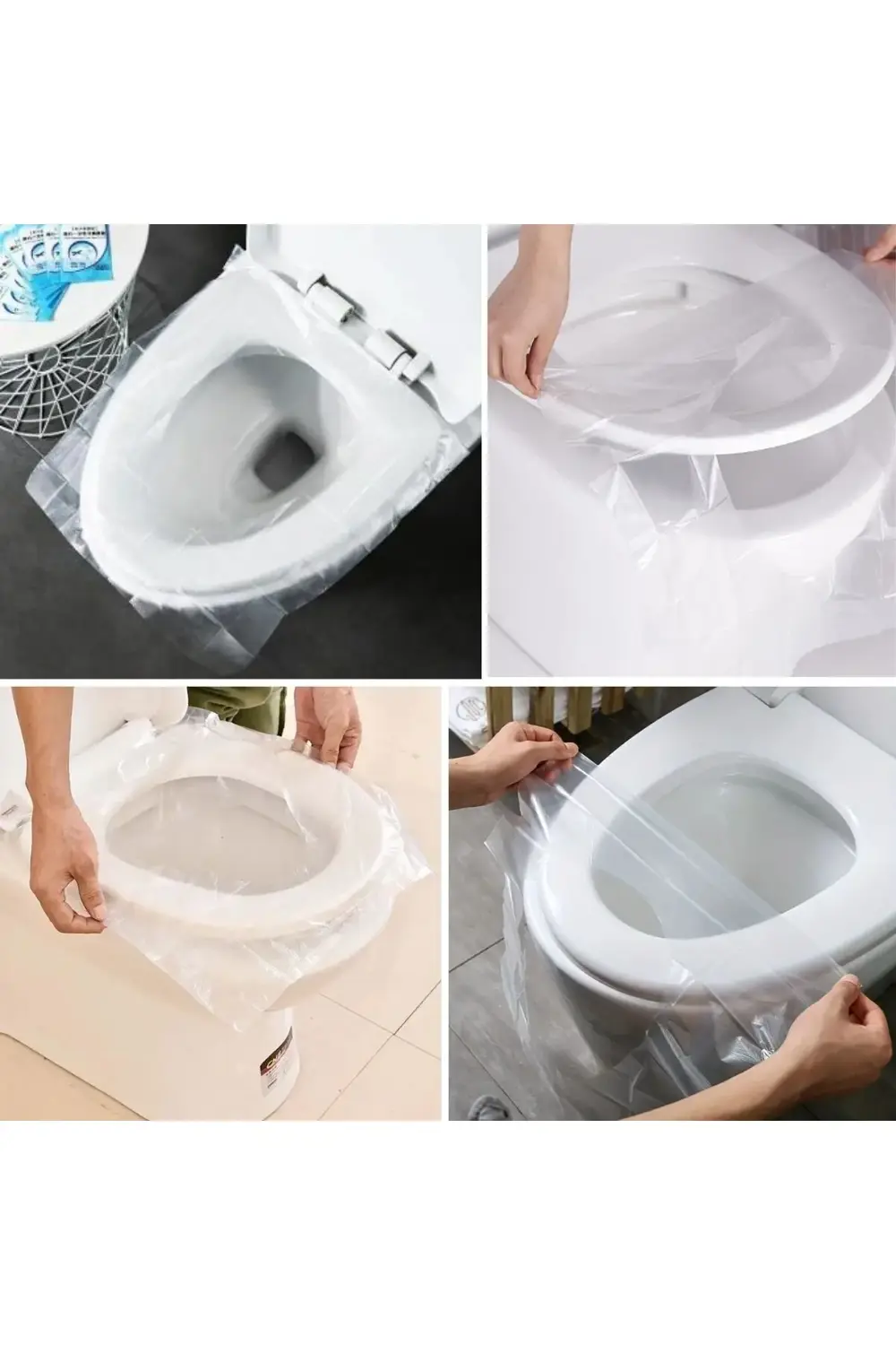 ® 50 Adet Kullan At Pratik Kullanımlı Hijyenik Klozet Kapağı Poşe