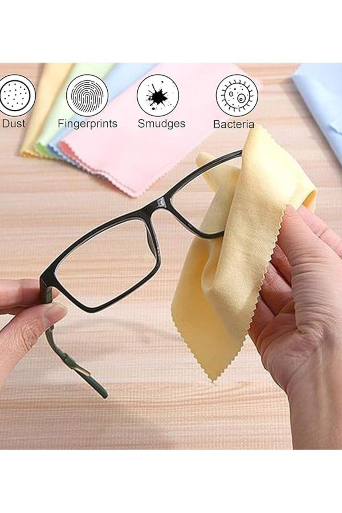 Trendmilano 50 Adet Mikrofiber Gözlük Temizleme Bezi  15X18