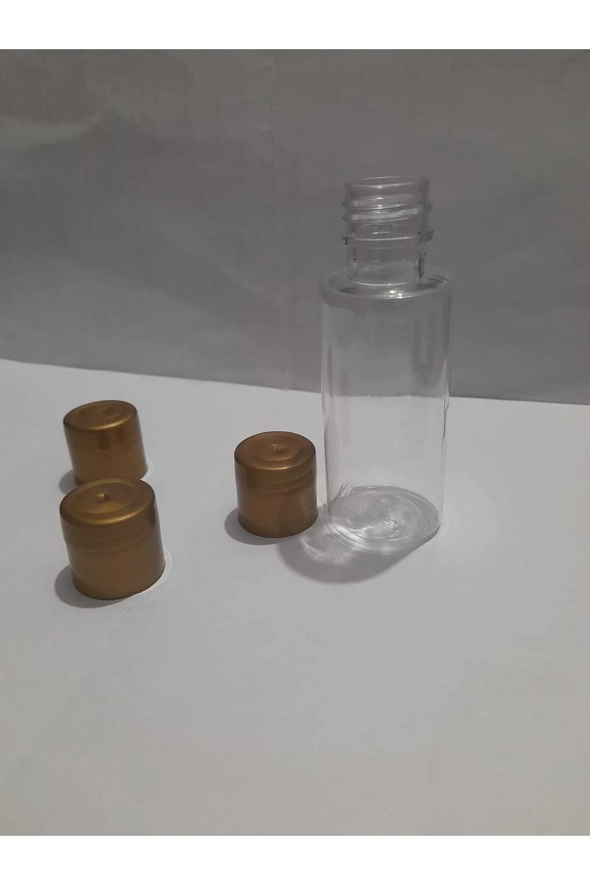 50 Adet Mini Boş Plastik Mini Şişe .gold Kapak.şampuan Duş Jeli S