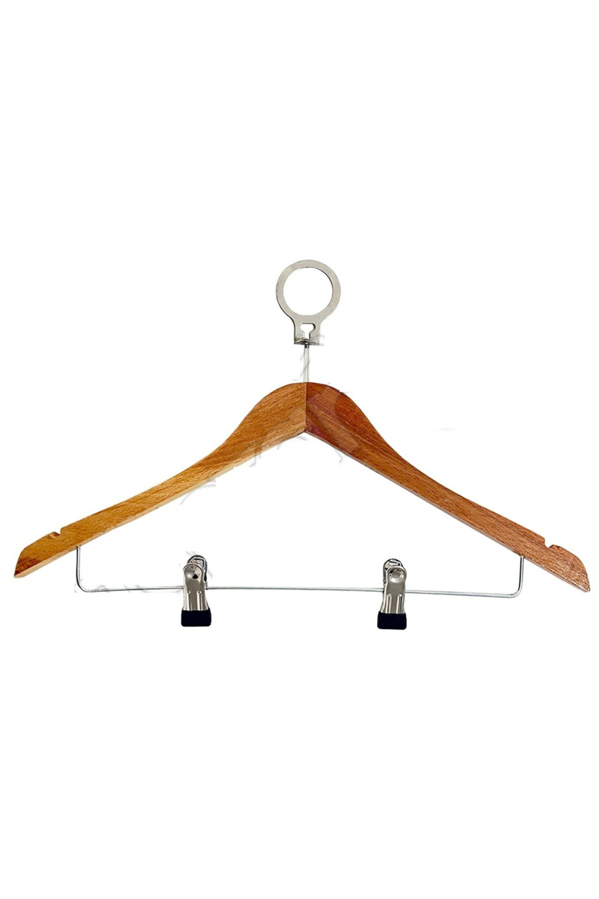 Private 50 Adet Otel Tipi Ahşap Mandallı Etek Pantolan Elbise Kostüm Askı