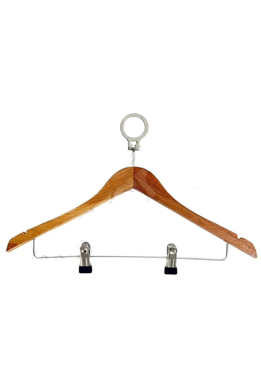 50 Adet Otel Tipi Ahşap Mandallı Etek Pantolan Elbise Kostüm Askı