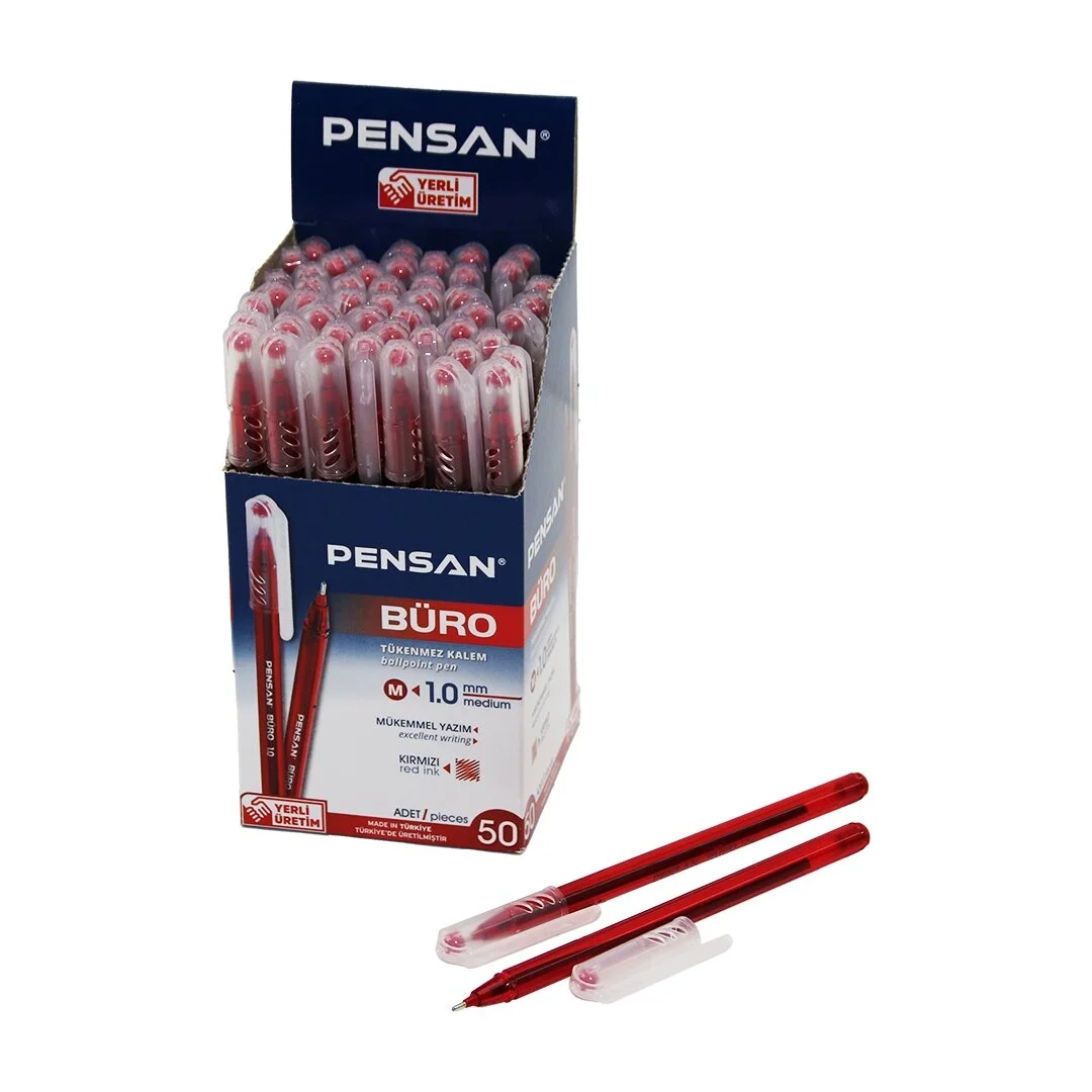 50 Adet Pensan Büro Kırmızı Tükenmez Kalem M-medium - 1.0mm Uç Bx40 Fiyatı, Yorumları ve Özellikleri