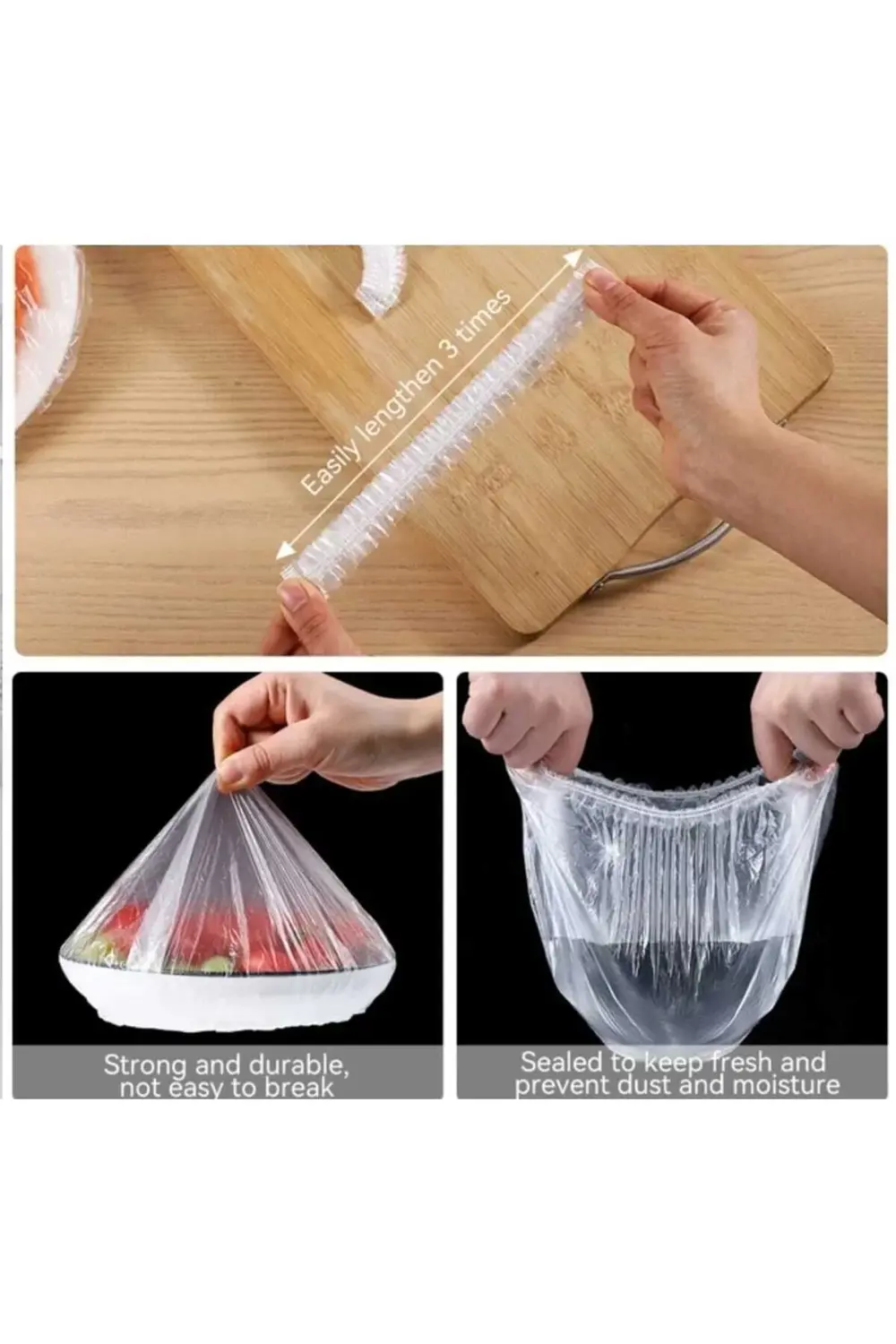 50 Adet Pratik Streç Kapak Tencere Ve Tabak Bonesi | Gıda Koruyuc