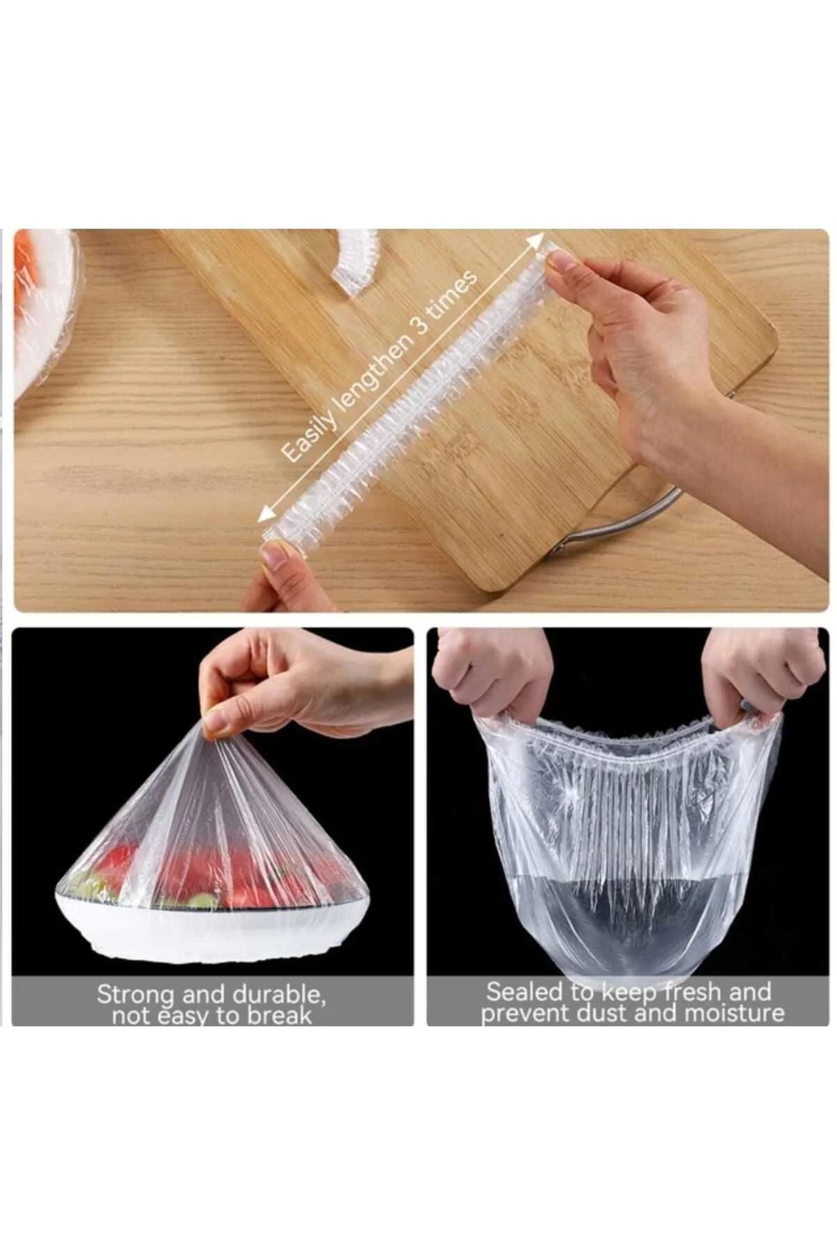 50 Adet Pratik Streç Kapak Tencere Ve Tabak Bonesi | Gıda Koruyuc