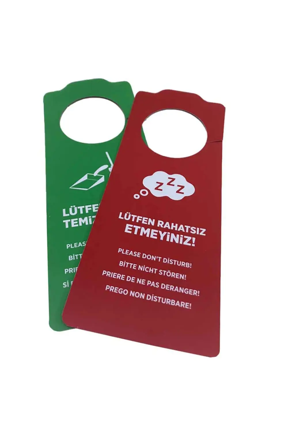 50 Adet Pvc Çift Taraflı Kart Rahatsız Etmeyin Odayı Temizleyiniz