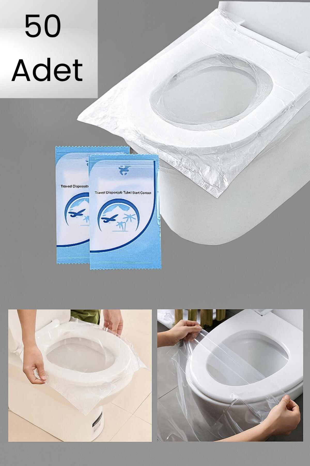 50 Adet Tek Kullanımlık Tuvalet Klozet Örtüsü – Hijyenik Seyahat 