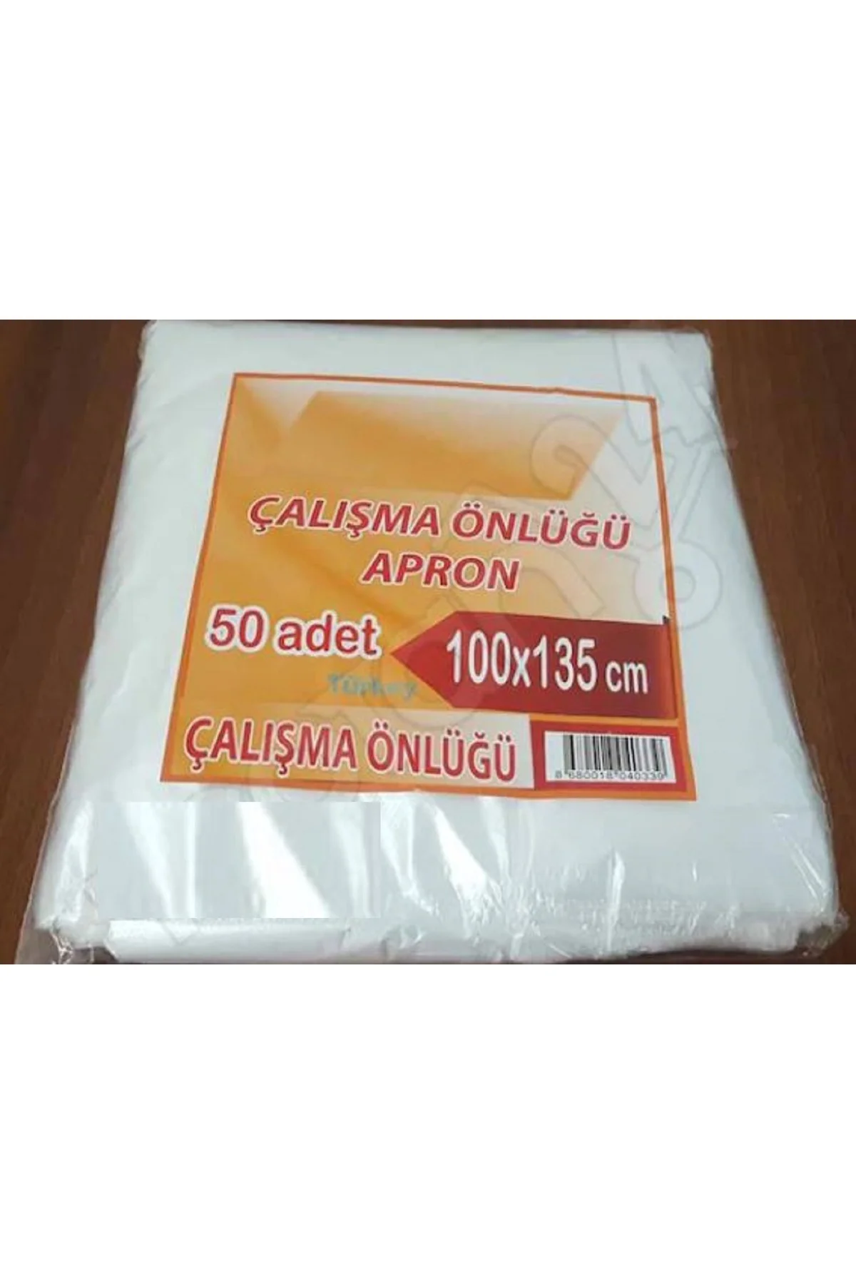 50 Adet Tek Kullanımlık Naylon Önlük Penuar Çalışma Boya Mutfak K