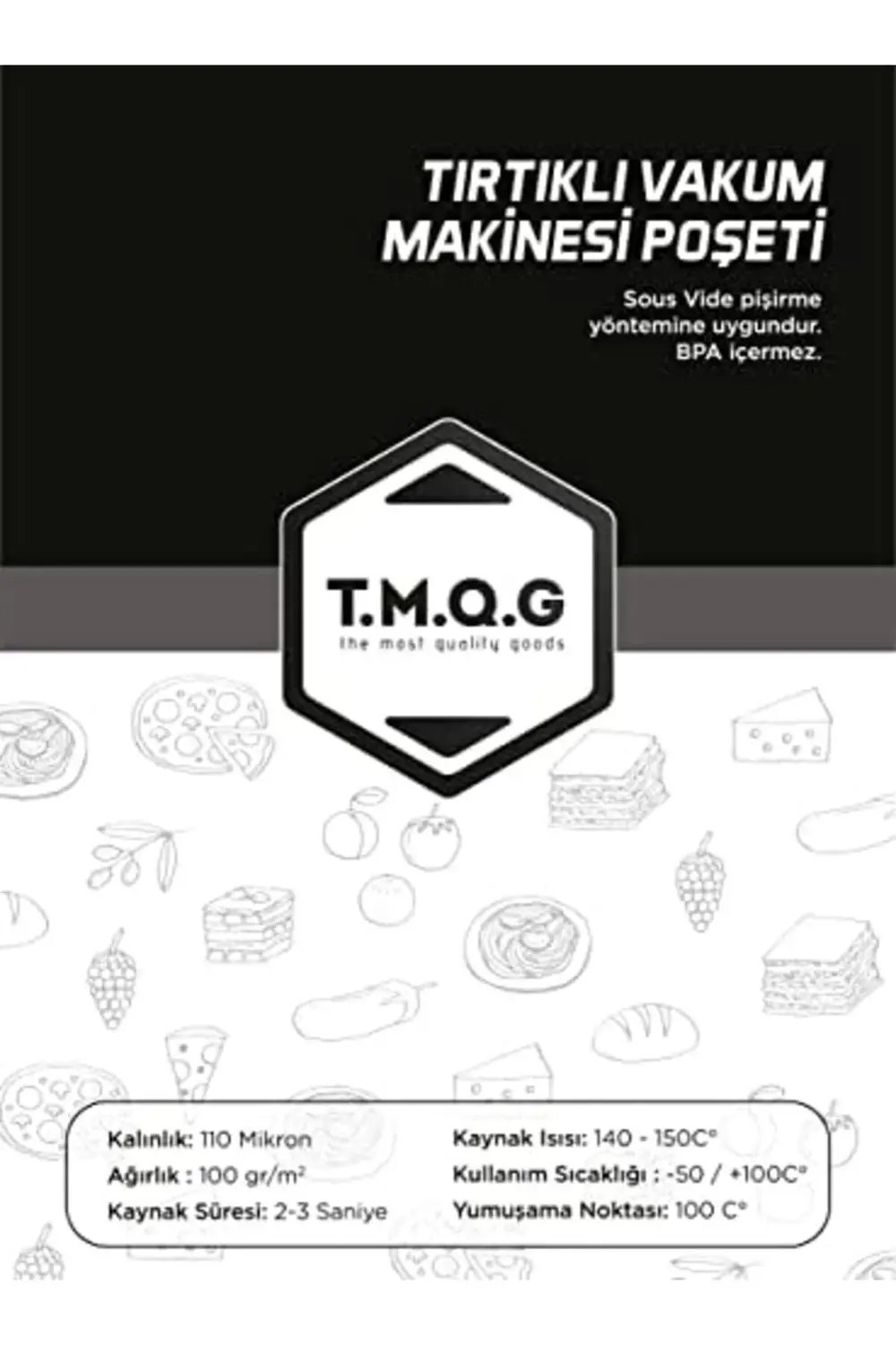 50 Adet Vakum Makinesi Poşeti Torbası (SEÇENEKLİ) (20x25cm) 11659