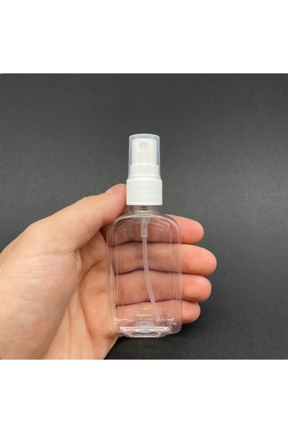 50 Cc Yassı Plastik Şişe - Beyaz Spreyli - 50 Ml Spreyli Pet Şişe