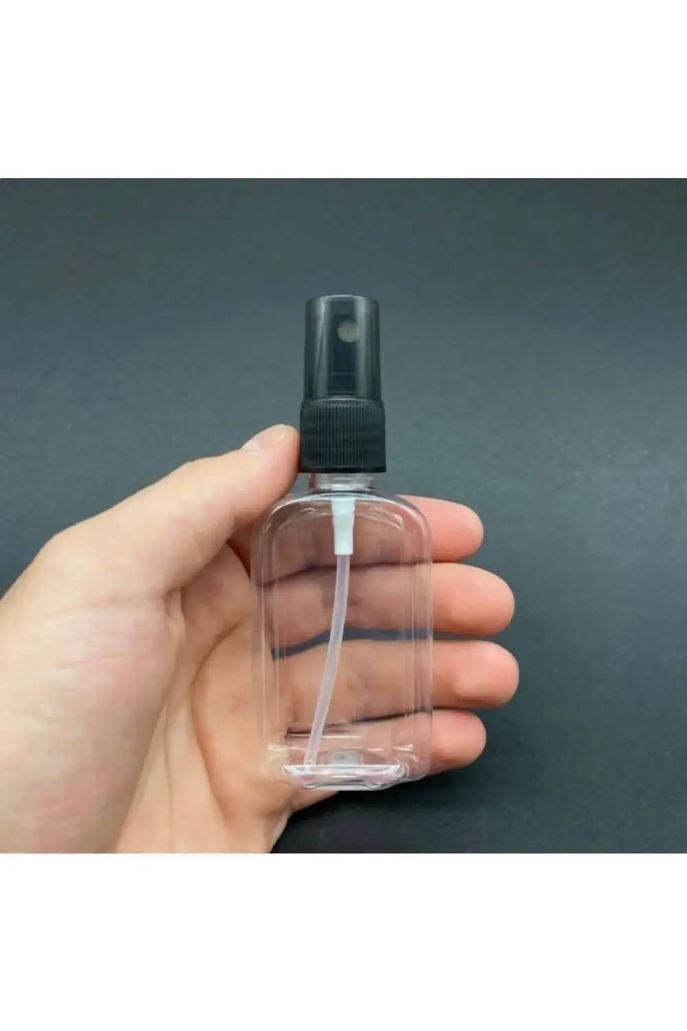 50 Cc Yassı Plastik Şişe - Siyah Spreyli - 50 Ml Spreyli Şişe 50