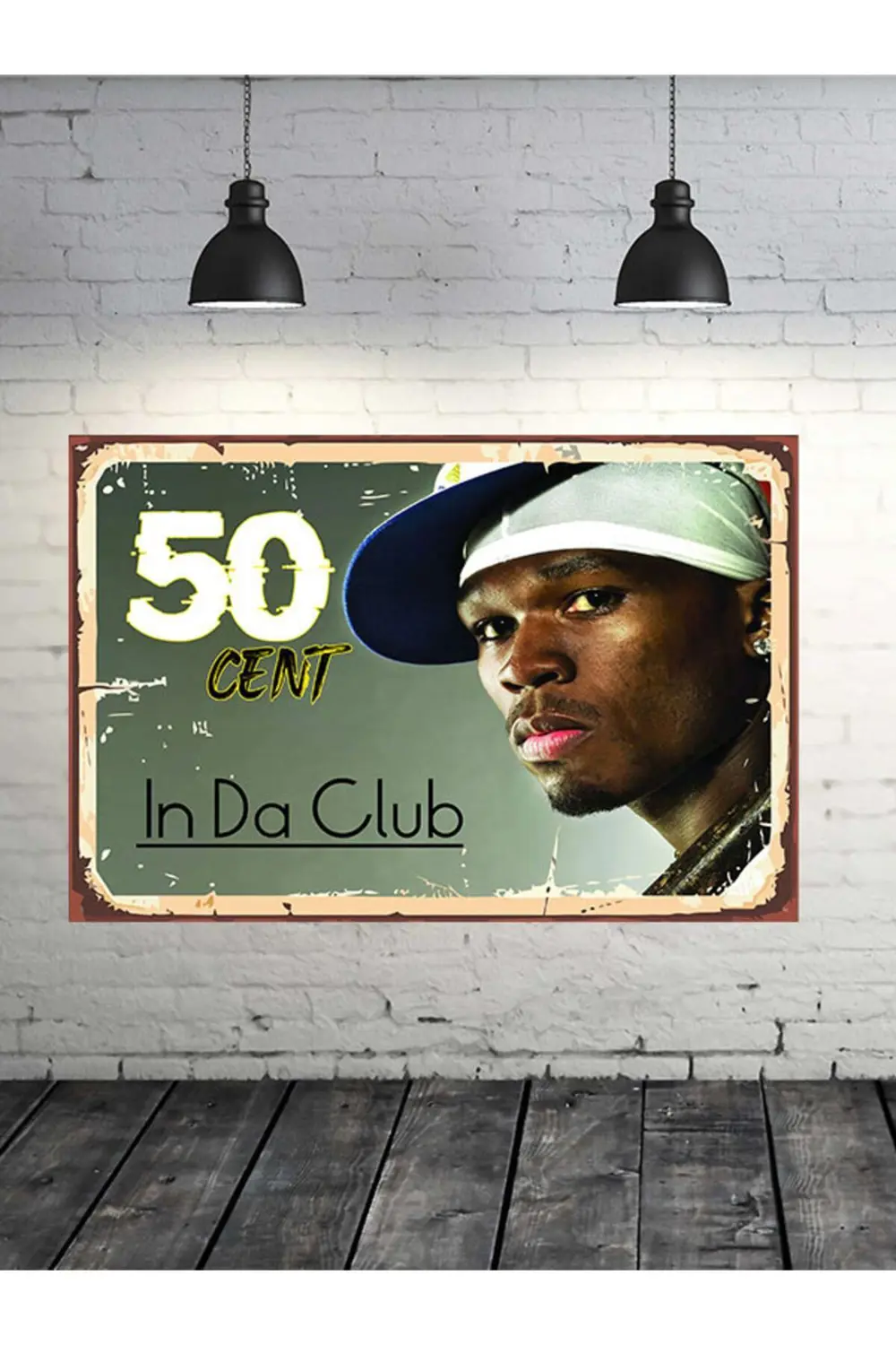 50 Cent Tasarımlı 20x30 Cm Retro Ahşap Tablo
